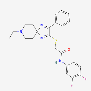 N-(3,4-difluorophenyl)-2-((8-ethyl-3-phenyl-1,4,8-triazaspiro[4.5]deca-1,3-dien-2-yl)thio)acetamide