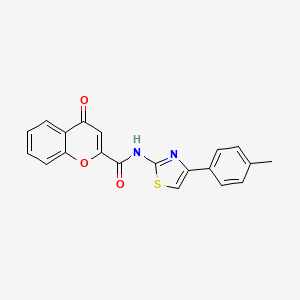 molecular formula C20H14N2O3S B2597181 N-[4-(4-methylphenyl)-1,3-thiazol-2-yl]-4-oxo-4H-chromene-2-carboxamide CAS No. 361166-32-7
