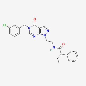 N-(2-(5-(3-chlorobenzyl)-4-oxo-4,5-dihydro-1H-pyrazolo[3,4-d]pyrimidin-1-yl)ethyl)-2-phenylbutanamide