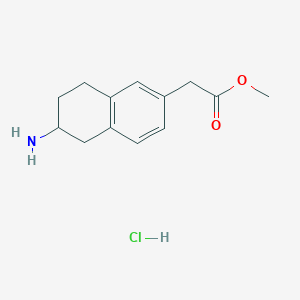 molecular formula C13H18ClNO2 B2597188 Methyl 2-(6-amino-5,6,7,8-tetrahydronaphthalen-2-yl)acetate;hydrochloride CAS No. 2309457-43-8