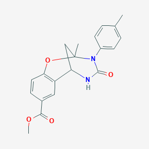 methyl 2-methyl-4-oxo-3-(p-tolyl)-3,4,5,6-tetrahydro-2H-2,6-methanobenzo[g][1,3,5]oxadiazocine-8-carboxylate