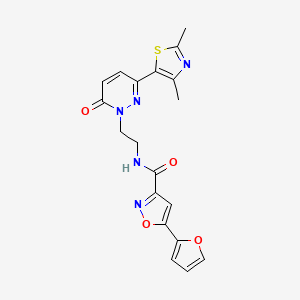 N-(2-(3-(2,4-dimethylthiazol-5-yl)-6-oxopyridazin-1(6H)-yl)ethyl)-5-(furan-2-yl)isoxazole-3-carboxamide