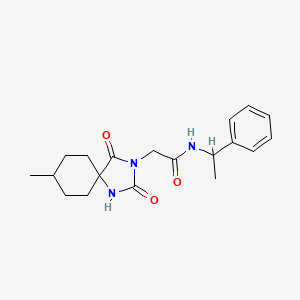 2-(8-methyl-2,4-dioxo-1,3-diazaspiro[4.5]dec-3-yl)-N-(1-phenylethyl)acetamide