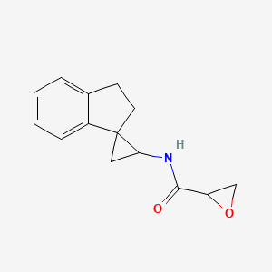 molecular formula C14H15NO2 B2597246 N-Spiro[1,2-dihydroindene-3,2'-cyclopropane]-1'-yloxirane-2-carboxamide CAS No. 2411241-53-5