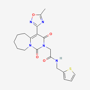 2-[4-(5-methyl-1,2,4-oxadiazol-3-yl)-1,3-dioxo-3,5,6,7,8,9-hexahydropyrimido[1,6-a]azepin-2(1H)-yl]-N-(2-thienylmethyl)acetamide