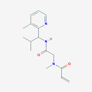 molecular formula C16H23N3O2 B2597253 N-Methyl-N-[2-[[2-methyl-1-(3-methylpyridin-2-yl)propyl]amino]-2-oxoethyl]prop-2-enamide CAS No. 2198219-11-1