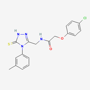 2-(4-chlorophenoxy)-N-[[4-(3-methylphenyl)-5-sulfanylidene-1H-1,2,4-triazol-3-yl]methyl]acetamide