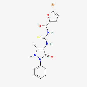 5-bromo-N-((1,5-dimethyl-3-oxo-2-phenyl-2,3-dihydro-1H-pyrazol-4-yl)carbamothioyl)furan-2-carboxamide