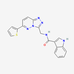 molecular formula C19H14N6OS B2597268 N-((6-(thiophen-2-yl)-[1,2,4]triazolo[4,3-b]pyridazin-3-yl)methyl)-1H-indole-3-carboxamide CAS No. 1903515-85-4
