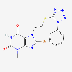 8-Bromo-3-methyl-7-[2-(1-phenyltetrazol-5-yl)sulfanylethyl]purine-2,6-dione