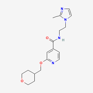 N-(2-(2-methyl-1H-imidazol-1-yl)ethyl)-2-((tetrahydro-2H-pyran-4-yl)methoxy)isonicotinamide