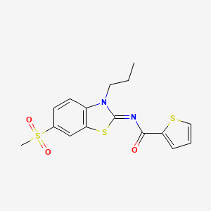N-(6-methylsulfonyl-3-propyl-1,3-benzothiazol-2-ylidene)thiophene-2-carboxamide