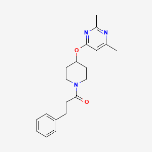 1-(4-((2,6-Dimethylpyrimidin-4-yl)oxy)piperidin-1-yl)-3-phenylpropan-1-one