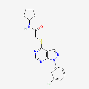 2-[1-(3-chlorophenyl)pyrazolo[3,4-d]pyrimidin-4-yl]sulfanyl-N-cyclopentylacetamide