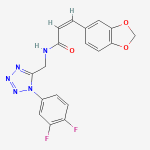 (Z)-3-(benzo[d][1,3]dioxol-5-yl)-N-((1-(3,4-difluorophenyl)-1H-tetrazol-5-yl)methyl)acrylamide