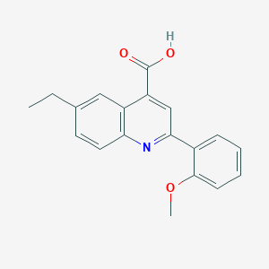 molecular formula C19H17NO3 B2597289 6-Ethyl-2-(2-methoxyphenyl)quinoline-4-carboxylic acid CAS No. 861412-38-6
