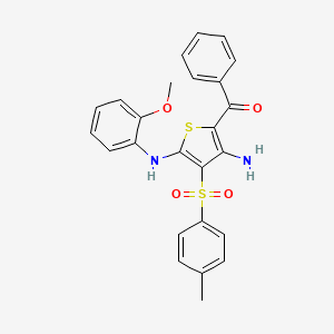 (3-Amino-5-((2-methoxyphenyl)amino)-4-tosylthiophen-2-yl)(phenyl)methanone