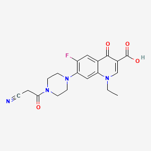 molecular formula C19H19FN4O4 B2597320 7-[4-(2-Cyanoacetyl)piperazin-1-yl]-1-ethyl-6-fluoro-4-oxoquinoline-3-carboxylic acid CAS No. 2379995-76-1