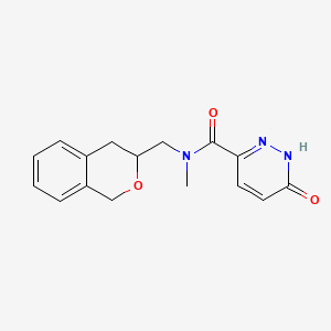 molecular formula C16H17N3O3 B2597343 N-(isochroman-3-ylmethyl)-N-methyl-6-oxo-1,6-dihydropyridazine-3-carboxamide CAS No. 2034320-11-9