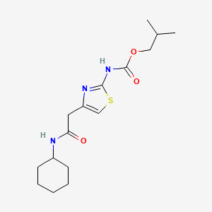 molecular formula C16H25N3O3S B2597348 Isobutyl (4-(2-(cyclohexylamino)-2-oxoethyl)thiazol-2-yl)carbamate CAS No. 946237-13-4