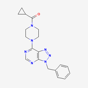 (4-(3-benzyl-3H-[1,2,3]triazolo[4,5-d]pyrimidin-7-yl)piperazin-1-yl)(cyclopropyl)methanone