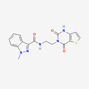 molecular formula C17H15N5O3S B2597358 N-(2-(2,4-dioxo-1,2-dihydrothieno[3,2-d]pyrimidin-3(4H)-yl)ethyl)-1-methyl-1H-indazole-3-carboxamide CAS No. 2034323-56-1