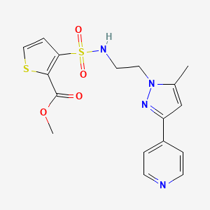 methyl 3-(N-(2-(5-methyl-3-(pyridin-4-yl)-1H-pyrazol-1-yl)ethyl)sulfamoyl)thiophene-2-carboxylate