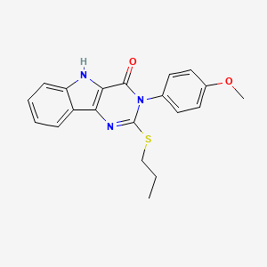 molecular formula C20H19N3O2S B2597374 3-(4-methoxyphenyl)-2-(propylthio)-3H-pyrimido[5,4-b]indol-4(5H)-one CAS No. 536707-76-3