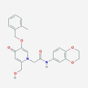 molecular formula C24H24N2O6 B2597437 N-(2,3-dihydro-1,4-benzodioxin-6-yl)-2-[2-(hydroxymethyl)-5-[(2-methylphenyl)methoxy]-4-oxo-1,4-dihydropyridin-1-yl]acetamide CAS No. 946228-10-0
