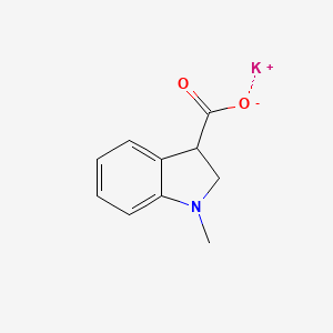 molecular formula C10H10KNO2 B2597449 Potassium;1-methyl-2,3-dihydroindole-3-carboxylate CAS No. 2402830-98-0
