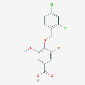 B2597497 3-Bromo-4-[(2,4-dichlorobenzyl)oxy]-5-methoxybenzoic acid CAS No. 872197-28-9