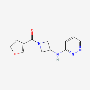 molecular formula C12H12N4O2 B2597500 N-[1-(furan-3-carbonyl)azetidin-3-yl]pyridazin-3-amine CAS No. 2097918-03-9