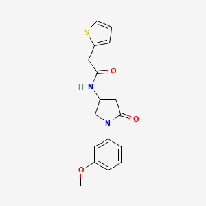 molecular formula C17H18N2O3S B2597523 N-[1-(3-methoxyphenyl)-5-oxopyrrolidin-3-yl]-2-(thiophen-2-yl)acetamide CAS No. 896273-84-0