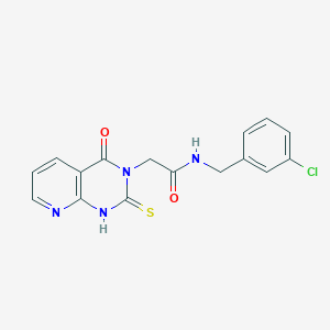 molecular formula C16H13ClN4O2S B2597543 N-[(3-chlorophenyl)methyl]-2-{4-oxo-2-sulfanylidene-1H,2H,3H,4H-pyrido[2,3-d]pyrimidin-3-yl}acetamide CAS No. 688793-59-1