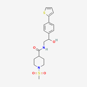 molecular formula C19H24N2O4S2 B2597544 N-{2-hydroxy-2-[4-(thiophen-2-yl)phenyl]ethyl}-1-methanesulfonylpiperidine-4-carboxamide CAS No. 2380178-96-9