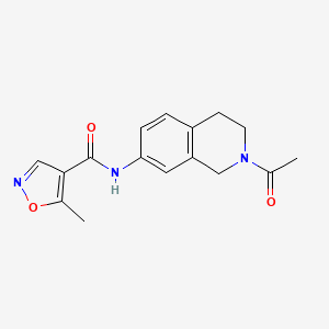 molecular formula C16H17N3O3 B2597545 N-(2-acetyl-1,2,3,4-tetrahydroisoquinolin-7-yl)-5-methyl-1,2-oxazole-4-carboxamide CAS No. 1428378-70-4