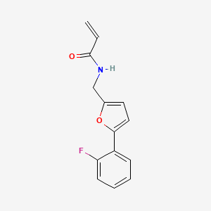 molecular formula C14H12FNO2 B2597573 N-{[5-(2-fluorophenyl)furan-2-yl]methyl}prop-2-enamide CAS No. 2094424-95-8