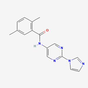 molecular formula C16H15N5O B2597592 N-(2-(1H-imidazol-1-yl)pyrimidin-5-yl)-2,5-dimethylbenzamide CAS No. 1421474-23-8