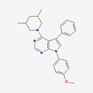 4-(3,5-dimethylpiperidin-1-yl)-7-(4-methoxyphenyl)-5-phenyl-7H-pyrrolo[2,3-d]pyrimidine