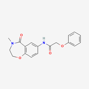 molecular formula C18H18N2O4 B2597606 N-(4-methyl-5-oxo-2,3,4,5-tetrahydro-1,4-benzoxazepin-7-yl)-2-phenoxyacetamide CAS No. 922053-91-6