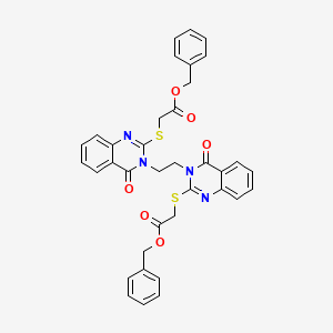 Dibenzyl 2,2'-((3,3'-(ethane-1,2-diyl)bis(4-oxo-3,4-dihydroquinazoline-3,2-diyl))bis(sulfanediyl))diacetate