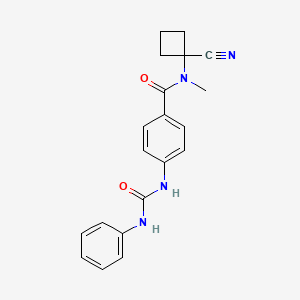 molecular formula C20H20N4O2 B2597612 N-(1-cyanocyclobutyl)-N-methyl-4-[(phenylcarbamoyl)amino]benzamide CAS No. 1258760-15-4