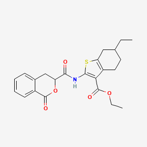 Ethyl 6-ethyl-2-(1-oxoisochroman-3-carboxamido)-4,5,6,7-tetrahydrobenzo[b]thiophene-3-carboxylate