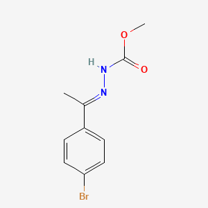 molecular formula C10H11BrN2O2 B2597629 Methyl 2-[1-(4-bromophenyl)ethylidene]-1-hydrazinecarboxylate CAS No. 1211461-40-3