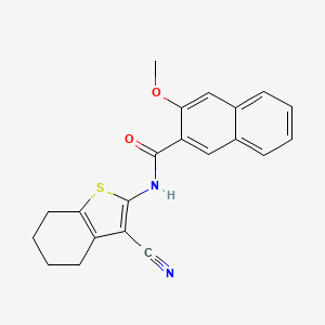 molecular formula C21H18N2O2S B2597631 N-(3-cyano-4,5,6,7-tetrahydro-1-benzothiophen-2-yl)-3-methoxynaphthalene-2-carboxamide CAS No. 305852-23-7