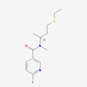 molecular formula C13H19FN2OS B2597634 N-[4-(ethylsulfanyl)butan-2-yl]-6-fluoro-N-methylpyridine-3-carboxamide CAS No. 1394685-39-2