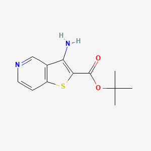 molecular formula C12H14N2O2S B2597638 Tert-butyl 3-aminothieno[3,2-c]pyridine-2-carboxylate CAS No. 2248357-06-2