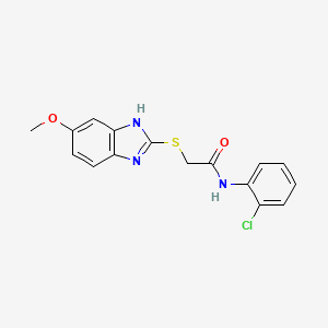 molecular formula C16H14ClN3O2S B2597663 N-(2-CHLOROPHENYL)-2-[(5-METHOXY-1H-1,3-BENZODIAZOL-2-YL)SULFANYL]ACETAMIDE CAS No. 361184-76-1