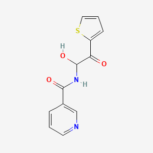 molecular formula C12H10N2O3S B2597692 N-(1-hydroxy-2-oxo-2-thien-2-ylethyl)nicotinamide CAS No. 613653-00-2