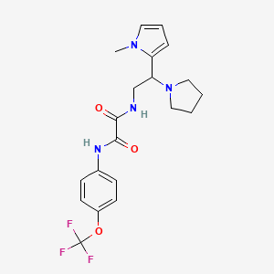 molecular formula C20H23F3N4O3 B2597729 N-[2-(1-methyl-1H-pyrrol-2-yl)-2-(pyrrolidin-1-yl)ethyl]-N'-[4-(trifluoromethoxy)phenyl]ethanediamide CAS No. 1049452-54-1
